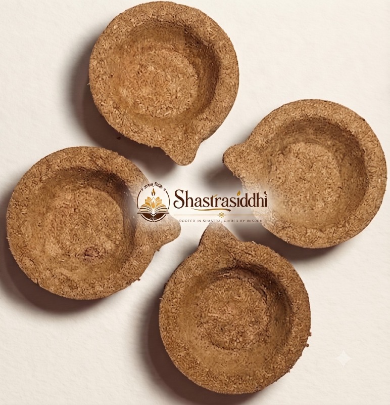 Shastra Siddhi Panchagavya Deepam – Sacred Gomaya Puja Lamp - Pack of 20
