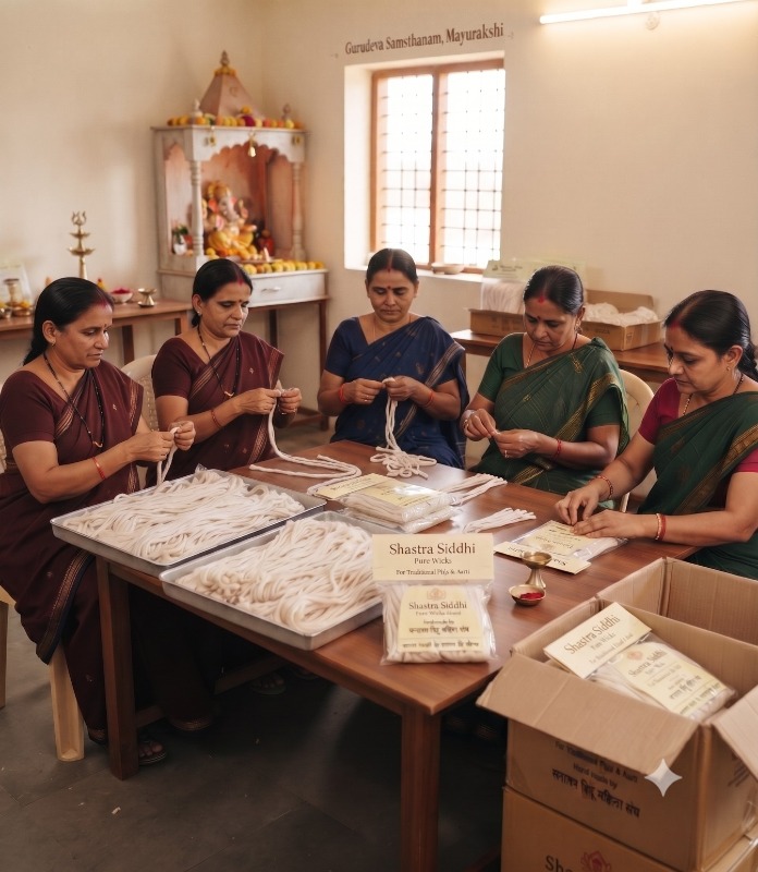 Shastra Siddhi Pure Cotton Wicks for Traditional Puja & Aarti- Pack Of 500