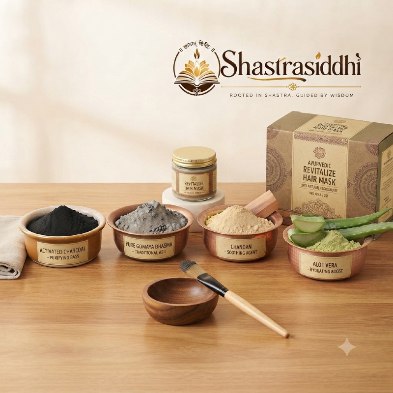 Shastra Siddhi Natural Hair Colour - Activated Charcoal, Pure Gomaya (Cow Dung), Chandan (Sandalwood) and Natural Aloe Vera 